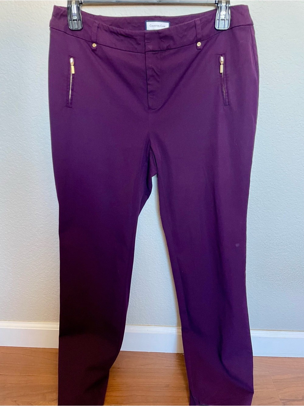 Charter Club Plum Straight-Leg Chinos